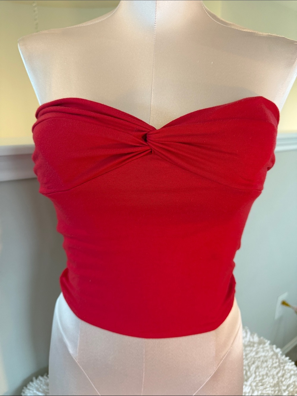 Ambiance Red Strapless Twist-Front Tube Top